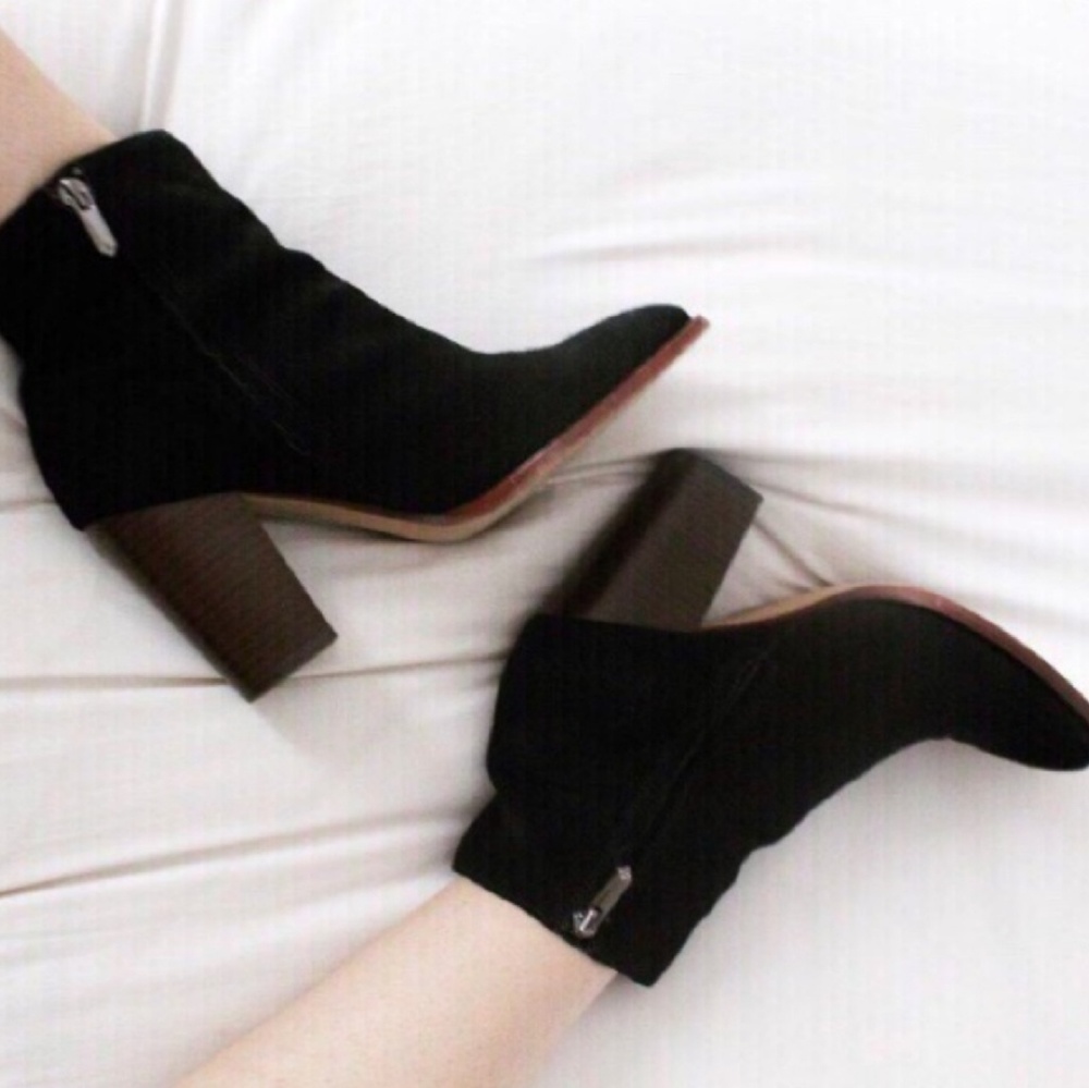 Black Suede Sam Edelman Wooden Boots